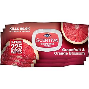 [SnS, AC] $44.44* | 4 × 3-Pack 75-Count Clorox Scentiva Bleach Free Cleaning Wipes ($11.11 each) at Amazon