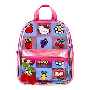 Sanrio Hello Kitty Women's Fruit Check 11" Mini Backpack, Clear $23.98