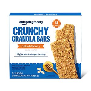 $2.05 ($1.85 ea wyb 4) Amazon Grocery, Crunchy Granola Bars Oats & Honey, 8.9 Oz, 12 Ct