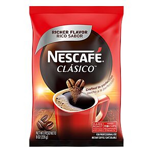 Nescafe Clasico Dark Roast Instant Coffee, 8 oz Pouch $6.59 s/s