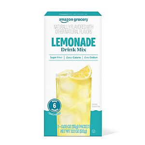 4 boxes, 6 count each (makes six pitchers) Amazon Grocery, Sugar free, Lemonade Drink Mix Singles, 3.2 Oz,$7.55, Amazon
