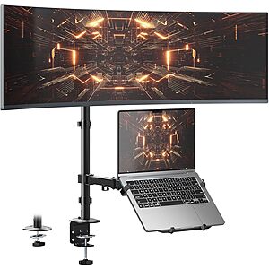 Putorsen Adjustable Monitor and Laptop Mount Stand (Up to 49" Monitor and 18" Laptop) $39.99 + Free Shipping