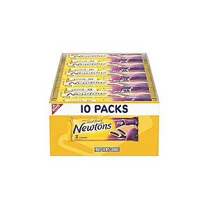 NEWTONS Soft Baked Real Fruit Fig Bars, Fig Cookies, 10 Snack Packs (2 Cookies Per Pack) $4.29