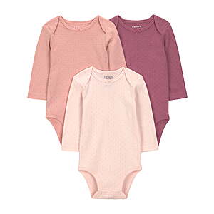 $6 FS Walmart+ or Pick Up Carter's Child of Mine Baby Girl Bodysuits, 3-Pack, Sizes Preemie-18 Months