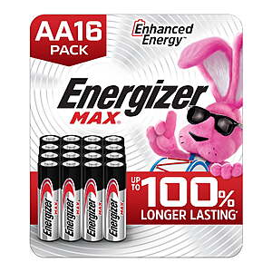 16-Pack Energizer MAX AA Alkaline Batteries $9.90 + $0.50 Walmart Cash + Free Shipping w/ Walmart+ or on $35+