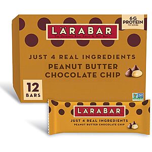 Prime Members: 6-Pack 12-Count Larabar Peanut Butter Chocolate Chip Fruit & Nut Bars (19.2-Ounce) $33.82 + Free Shipping w/ Prime or on $35+