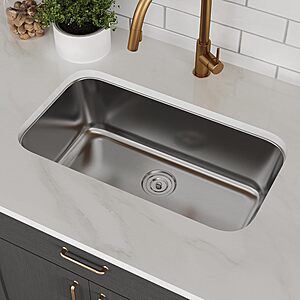 DeerValley 32 Inch Undermount Kitchen Sink 18 Gauge Stainless Steel Kitchen Sink $149.99