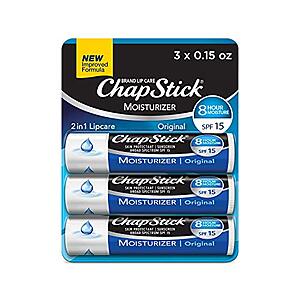 [SnS, AC] $2.14* | 3-Pk 0.15-Oz ChapStick SPF 15 Original Lip Balm at Amazon