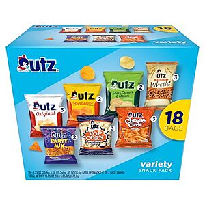 [SnS] $8.99 | 18-Count Utz Variety Snack Pack (16.65 oz.) at Amazon