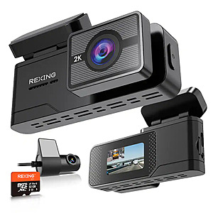 Rexing - C2 – 2K Front + 1080p Rear Dash Cam with Wi-Fi - Black $84.99 Bestbuy.com