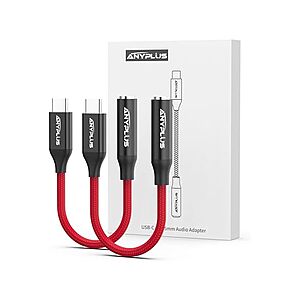 $5.99 | 2-Pk ANYPLUS USB-C to 3.5mm Headphone Jack Adapter at Woot!