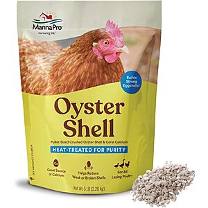 5-lb Manna Pro Crushed Oyster Shell Calcium Supplement for Chickens $4.79 w/ S&S + Free Shipping w/ Prime or on $35+