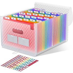 26-Pocket ThinkTex  Accordion Expanding File Folder Organizer w/ A-Z Tabs (Various Colors) $11.89 + Free Shipping w/ Prime or on $35+
