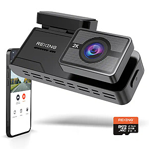 Rexing - C1 – 2K Front Dash Cam with Wi-Fi - Black $44.99 Bestbuy.com