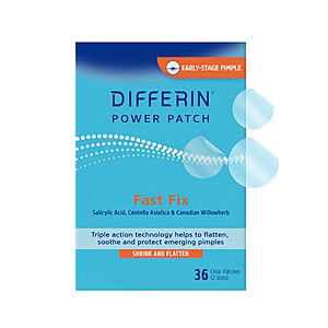 36-Count Differin Acne Treatment Pimple Patches w/ Salicylic Acid & Centella $3.56 w/ S&S + Free Shipping w/ Prime or on $35+