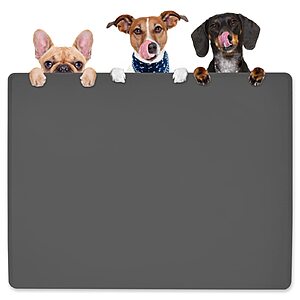 39.4" ×29.5" KVK Extra Large Silicone Dog Feeding Mat  (Dark Grey, Light Grey) $13.86 + Free Shipping w/ Prime or on $35+