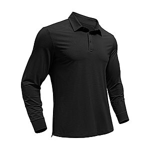 PINSPARK Mens Golf Polo Shirts Quick Dry Polo Shirts for Men Long Sleeve $9.99