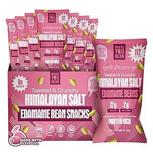 [SnS, AC] $5.09 | 8-Pack 0.9-Oz Where You Bean Edamame Beans Snack at Amazon