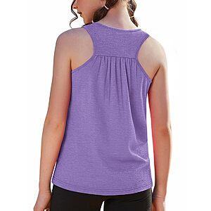 Zaclotre Kid Girls Athletic Tank Tops Racerback Sleeveless Shirts Lilac $5.97