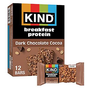 6-Count 1.76-Oz Kind Breakfast Protein Snack Bar (Dark Chocolate Cocoa) $2.85 w/ S&S + Free Shipping w/ Prime or on $35+