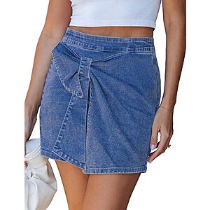 luvamia Mini Skort Womens Denim Skirt with Built in Shorts Concert Outfits for Women Medium Blue Size Medium Size 8 10 $17.99