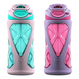 2-Pack 16-Oz Zulu Torque Kids Water Bottle w/ Silicone Sleeve & Locking Flip Lid (Pink & Teal) $14.35 + Free Shipping w/ Prime or on $35+