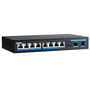 TEROW Network Ethernet Switch,8 Port 2.5Gb Switch with 1*10Gb SFP+ Portable, Plug&Play,Fanless Housing,Black, for Home/Office,8*2.5G with 1*10G SFP $39.99