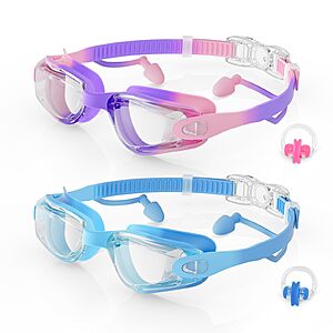 2-Count Aegend Kids' Swim Goggles w/ Anti-Fog Lenses, UV Protection, Ear Plugs & Nose Clips (Select Colors) $4.99 ($2.50 each) + Free Shipping w/ Prime or on $35+