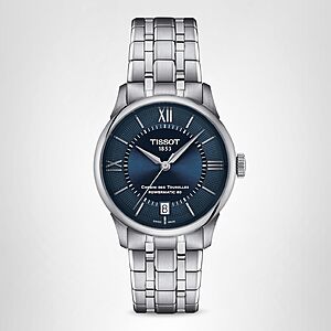 Tissot Womens Tissot Chemin des Tourelles Powermatic 80 34 mm 316L Stainless Steel case Automatic Watches, Grey, Stainless Steel, 18 (T1392071104800) $650
