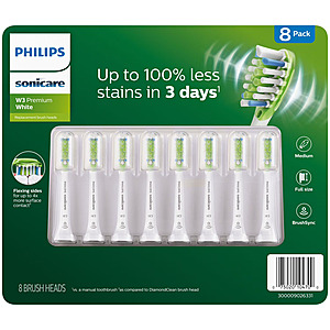 Sam's Club - Philips Sonicare W3 Premium White Replacement Brush Heads, 8 ct. as low as $14.91 YMMV
