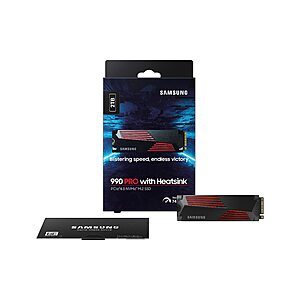 SAMSUNG 990 PRO w/ Heatsink SSD 2TB, MZ-V9P2T0CW (Savings $75 Amazon credit on any 1 or more) $344.99