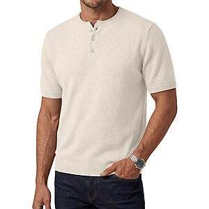 August Alley Men's Short Sleeve Lightweight Viscose Knit Henley Neck T-Shirt (Various)   $6.99 + Free Shipping w/ Prime or on $35+