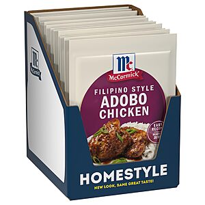 McCormick Seasoning Mix, Filipino Style Adobo Chicken, 1.25 oz (Pack of 12), w/S&S $9.91