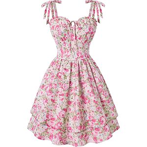 Scarlet Darkness Women's Floral Corset Mini Dress w/ Pockets (Various) $15.79 + Free Shipping w/ Prime or on $35+