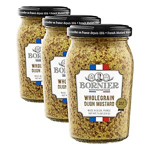 $20.76 | 3-Pack 7.4-Oz BORNIER Wholegrain Dijon Mustard at Amazon