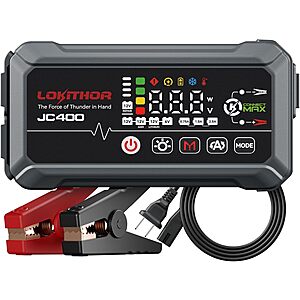 LOKITHOR JC400 9-in-1 2500A 12V Portable Battery Charger & Jump Starter (for Car Up to 8.5L Gas/6.5L Diesel) $45.65 + Free Shipping