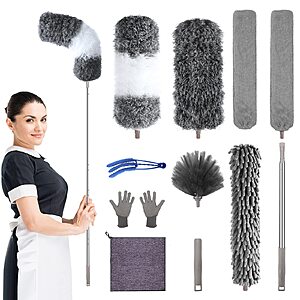 12-Piece AULTONG Microfiber Feather Duster Kit w/ 30"-100" Extension Pole $11.99 + Free Shipping w/ Prime or on $35+