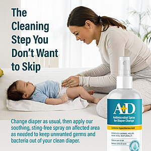 A+D For Babies: Antimicrobial Hydrogel Spray with Hypochlorous Acid, 4oz $6.97 get $3.48 Walmart Cash Limit 5 FS PLUS