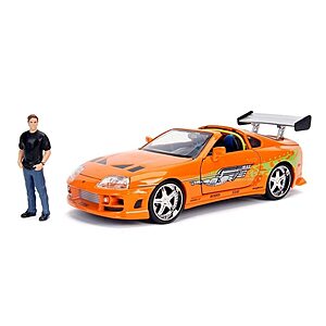 Jada Fast & Furious Brian’s 1995 Toyota Supra Diecast Model – 1:24 Scale Durable Die Cast Car – Includes Brian O' Conner Figure $33.23