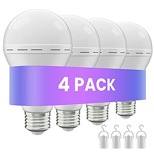 4-Count LHZHENG Rechargeable Emergency LED Light Bulbs w/ 1500mAh Built-In Battery Backup & Adjustable Brightness (60W Equivalent) $15.65 + Free Shipping w/ Prime or on $35+
