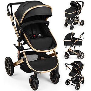 Vomeast Baby Stroller, Foldable Aluminum Alloy Stroller with Reversible, Travel Stroller for Newborn Infant (Various) - $129.99 @ Walmart