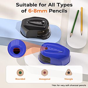 STAGEEK USB or Battery Powered Electric Pencil Sharpener (Blue or Black) $7.79 + Free Shipping w/ Prime or on $35+