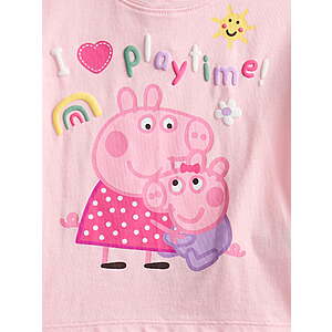 Baby Girls Graphic Tee and Bike Shorts Set, 2-Piece:My Little Pony, Peppa Pig, Ms. Rachel $3.49+