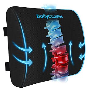 DailyCuddles Large Memory Foam Ergonomic Back Pillow w/ Adjustable Strap $9.98 + Free Shipping w/ Prime or on 35+