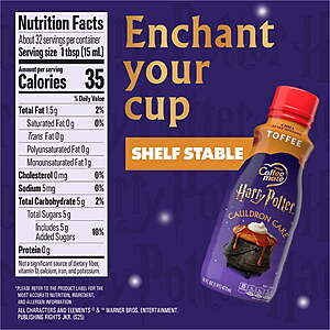 .75 WM Cash + Coffee mate Harry Potter Cauldron Cake Toffee Flavored Shelf Stable Creamer $2.86