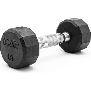 CAP 5 lb Rubber Coated Hex Dumbbell w/ Chrome Handle (Single) $6.99 + Free Shipping w/ Prime or on $35+