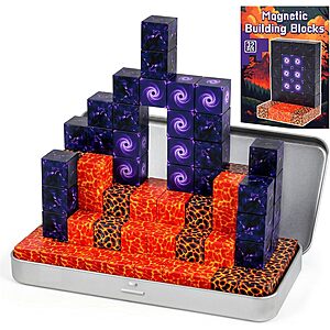3 otters 32PCS Magnetic Blocks, with a Storage Box, Magic Portal - $4.99 @ Amazon