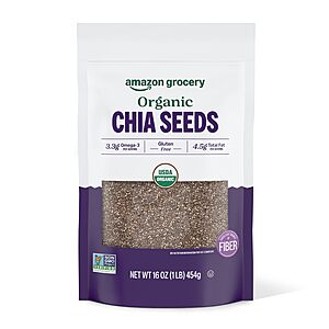 16-Ounce Amazon Grocery Organic Black Chia Seeds $4.06 w/ S&S + Free Shipping w/ Prime or on $35+