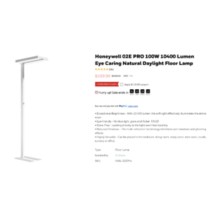 Honeywell 02E Floor Lamp - 2026 Super Sale $180 Off $482