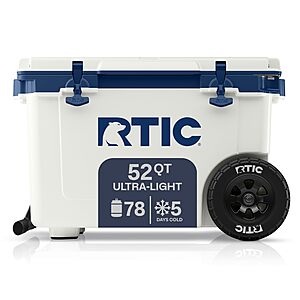 RTIC 52 QT Ultra-Light Wheeled Hard Cooler, Cool Grey & Navy or Marine/Canvas $223.2